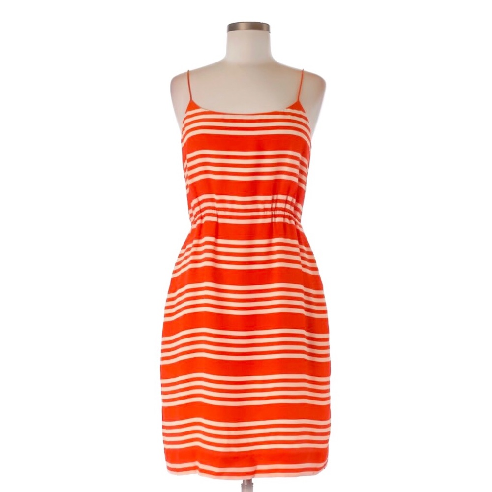 J. CREW • Silk Tangerine Striped Sundress
